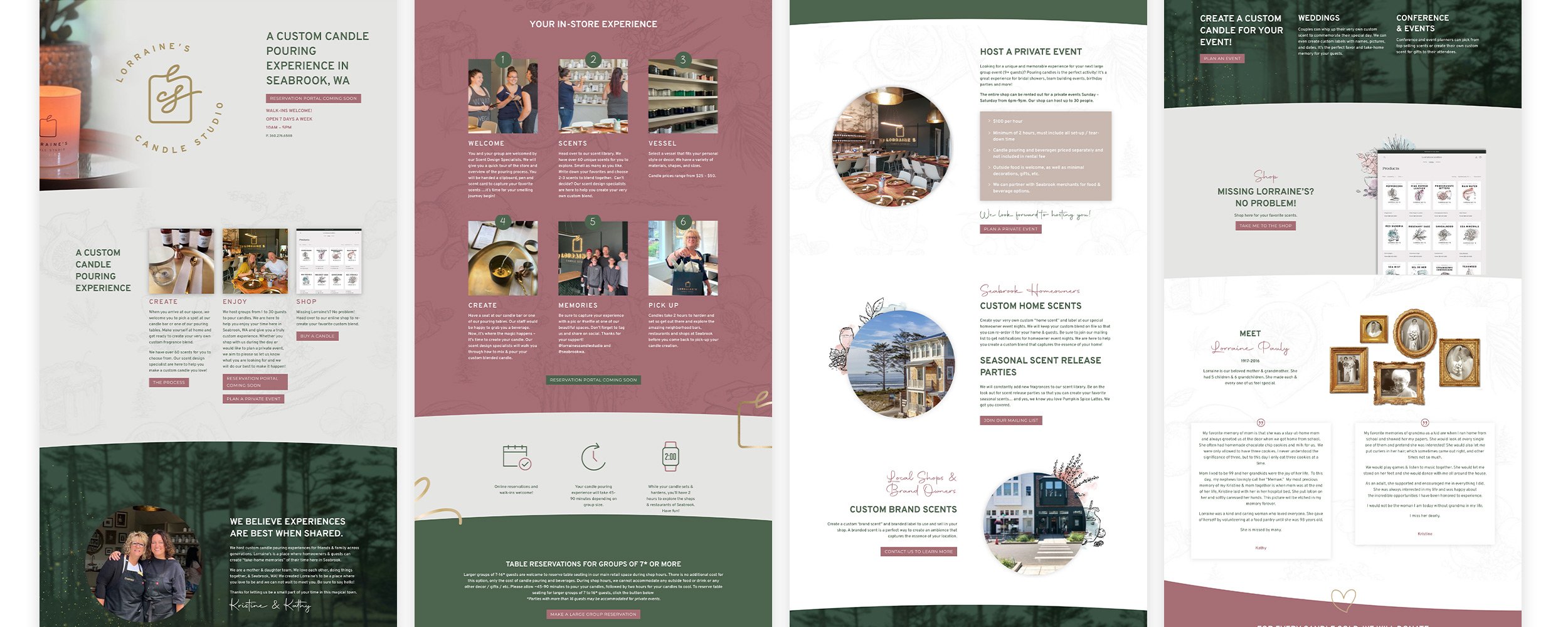 LorrainesCandlesWebsitePagesDesign